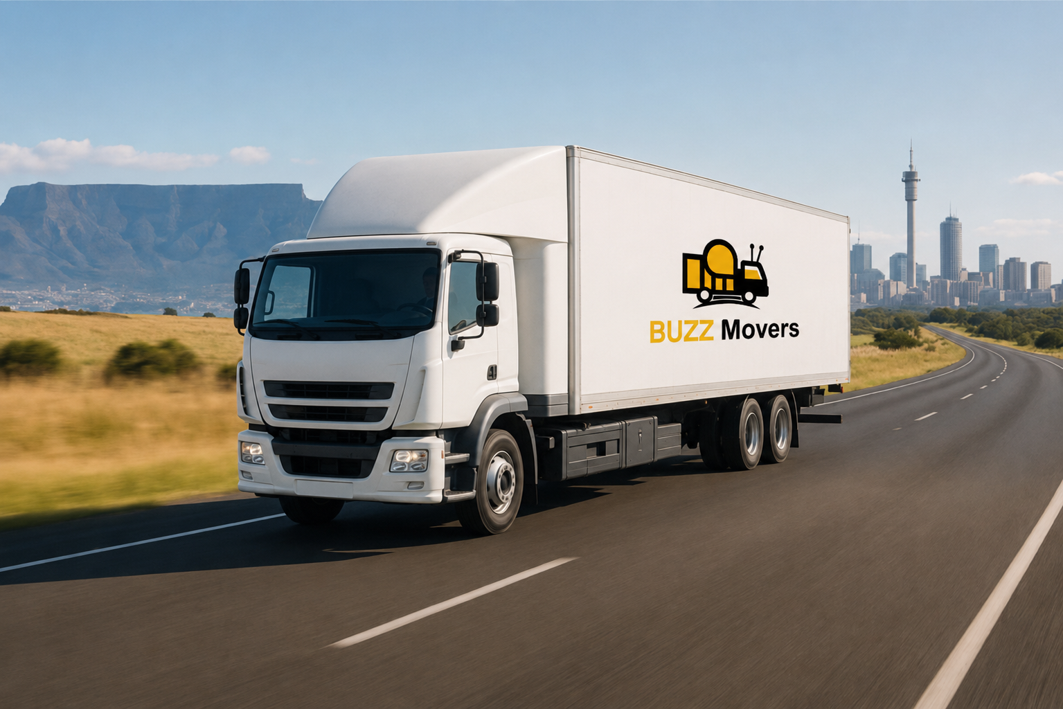 Buzz Movers crew loading a dedicated truck in Cape Town for the move to Johannesburg